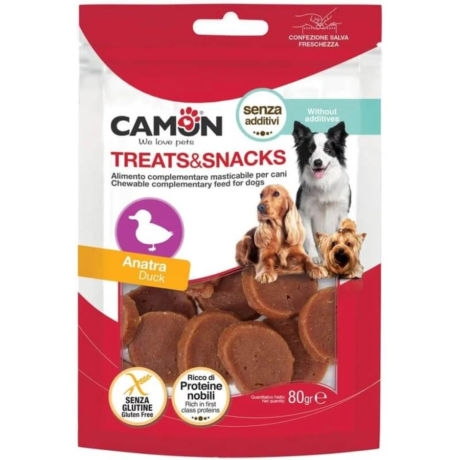 Camon Duck Treats & Snacks - Aanvullend voer voor volwassen honden, 80 g