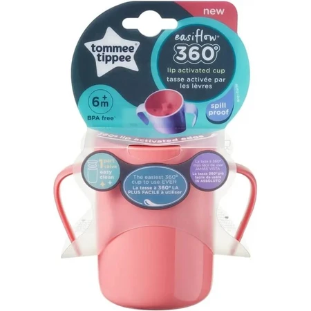 Tommee Tippee Easiflow 360° - Cup with Handles, 6m+ - Pink