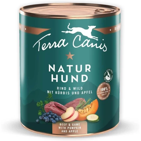 Terra Canis Naturhund Carne de vacuno y caza - Pienso húmedo completo para perros, 800 g