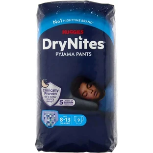Huggies DryNites for Boys - Pull-Up Diapers for Boys Ages 8–15, 27/57 kg, 9-pack
