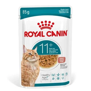Royal Canin Ageing 11+ Bites en salsa - Alimento completo para gatos mayores de 11 años, 85 g