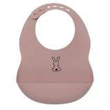 Nattou Bavaglino con tasca in morbido silicone senza bpa coniglietto rosa antico