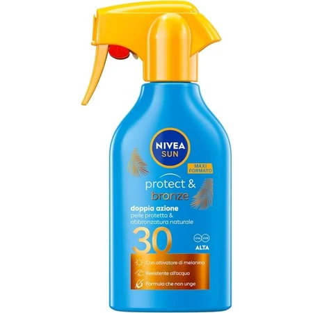 Spray solaire double action Nivea SPF 30 « Sun Protect &amp; Bronze », 250 ml