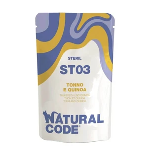Natural Code St03 Thunfisch und Quinoa – Ergänzungsfuttermittel für kastrierte erwachsene Katzen, 70 g