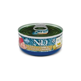 Farmina N&amp;d Natural Tonijn en Kip - Aanvullend voer voor volwassen katten, 140 g