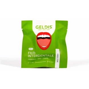 Geldis Green Apple – Schwarze, gewachste, ausziehbare Zahnseide, 30 Meter