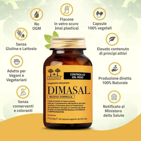 Salugea dimasal, noua formulă, 60 de capsule – supliment alimentar pentru greutatea corporală