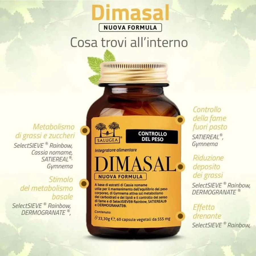 Salugea dimasal, noua formulă, 60 de capsule – supliment alimentar pentru greutatea corporală