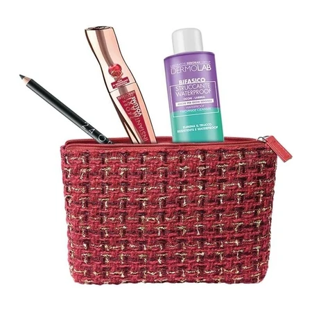 Deborah Kit : Look parfait - Mascara « Instant Maxi Volume » + Crayon pour les yeux noir 24 heures + Démaquillant biphasé + Pochette