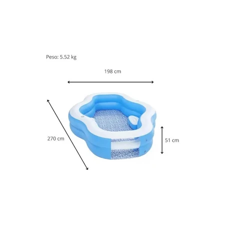 Bestway Inflatable Pool with Transparent Window, 270 x 198 x 51 cm