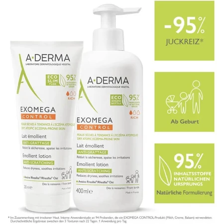 Aderma Exomega Control - Kalmerende lotion tegen jeuk, 200 ml