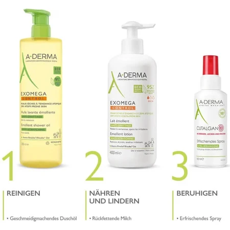 Aderma Exomega Control - Kalmerende lotion tegen jeuk, 200 ml