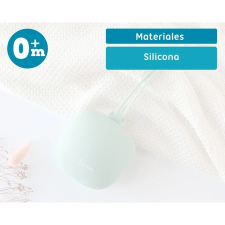 Kiokids Schnullerhalter aus Silikon, Salbei, ab 0 Monaten