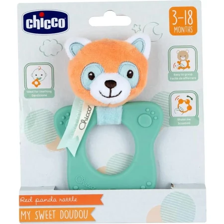 Chicco My Sweet Doudou - Anneau de dentition Panda rouge
