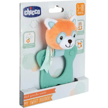Chicco My Sweet Doudou - Anneau de dentition Panda rouge