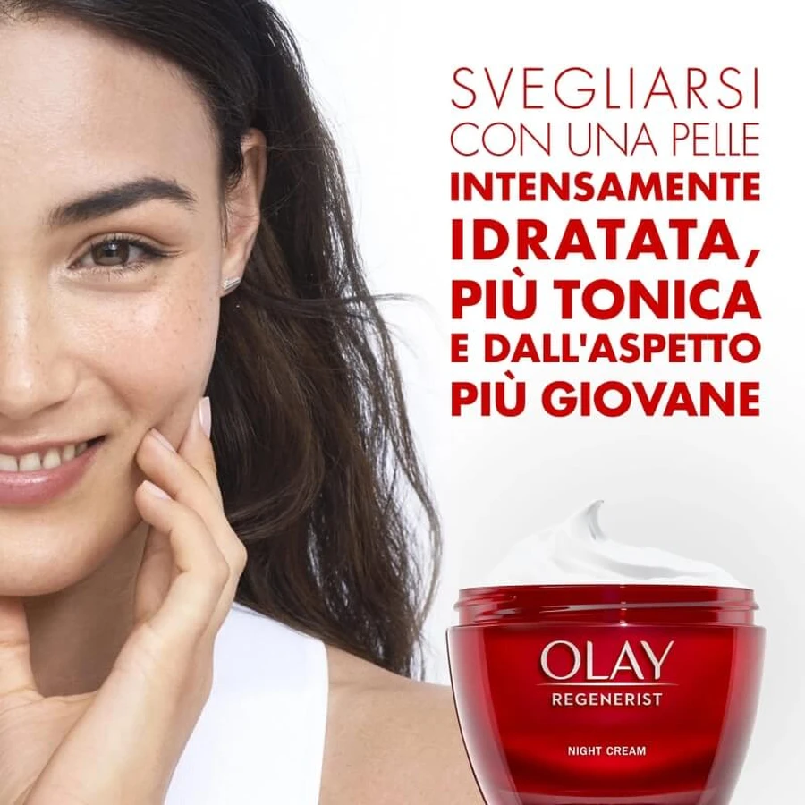 Crema de noche Olay Regenerist - Crema facial de noche antiarrugas, 50 ml