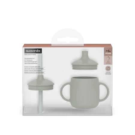 Suavinex Color Essence - 3-in-1 Silicone Training Cup, Green
