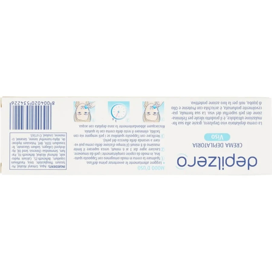 Depilzero ontharingscrème voor het gezicht voor de gevoelige huid met lotusbloem en aloë vera, 50 ml