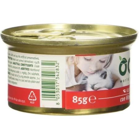 Oasy Tasty Veal Mousse - Complete Food for Adult Cats, 85 g
