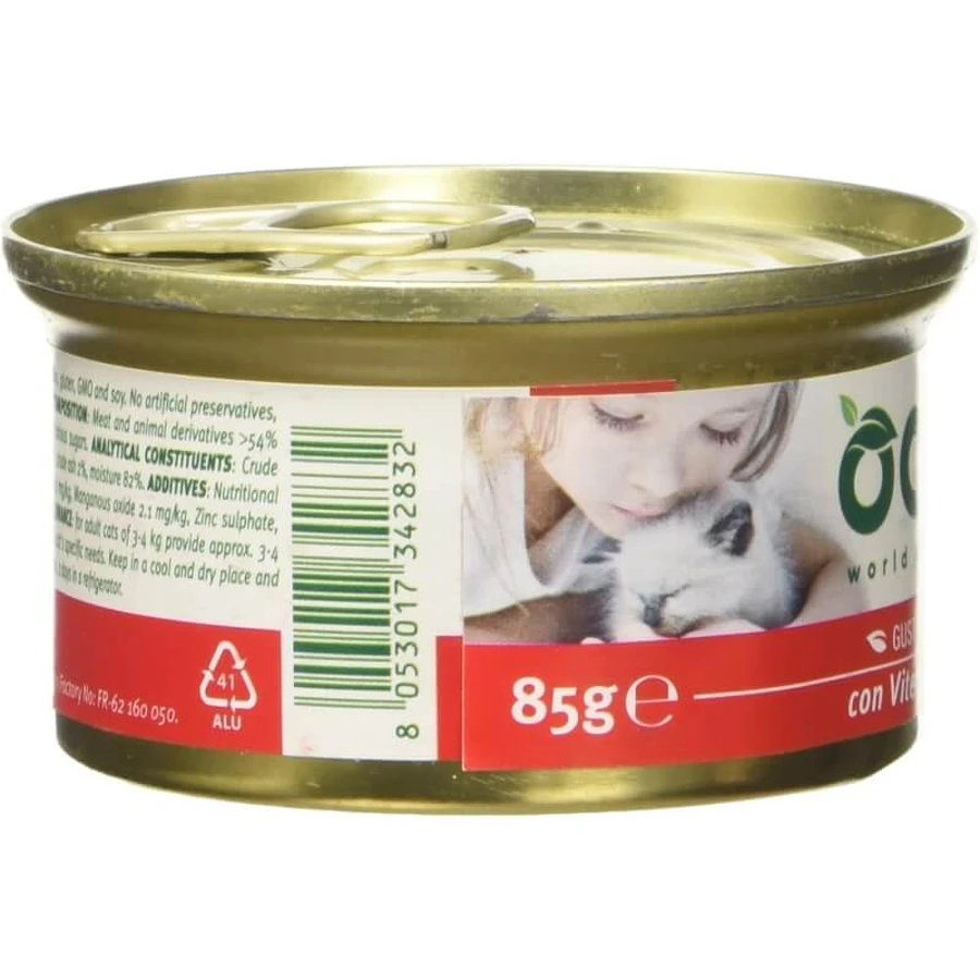 Oasy Tasty Veal Mousse - Complete Food for Adult Cats, 85 g