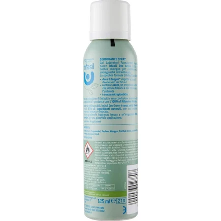 Infasil Deo Green Fresh Scent - Desodorante en spray, 125 ml