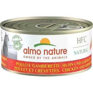 Almo Nature HFC Natural Kip en Garnalen - Compleet natvoer voor volwassen katten, 150 g
