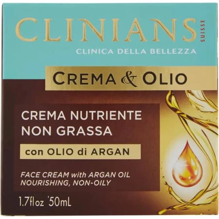 Clinians Cream &amp; Oil - Niet-vette, voedende crème met arganolie, 50 ml