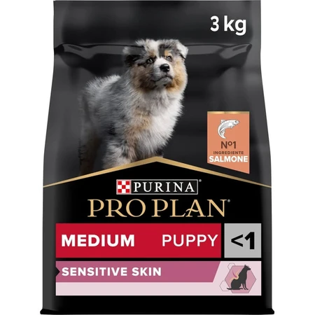 Purina Pro Plan Medium Puppy Sensitive Skin met zalm - Compleet hondenvoer, 3 kg