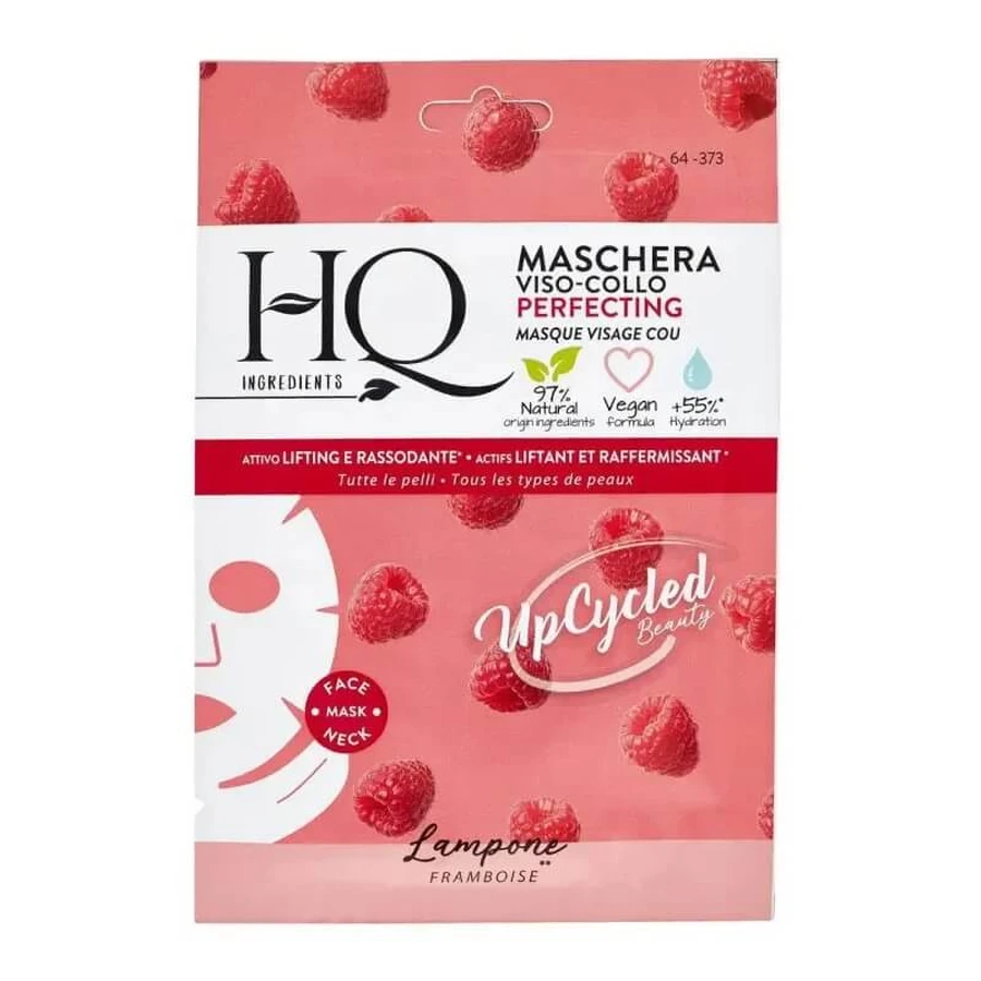 Mascarilla perfeccionadora de frambuesa para rostro y cuello de HQ, 15 ml