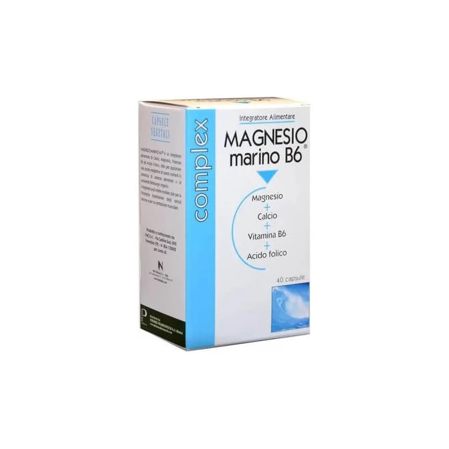 Marine Magnesium B6 - Complemento mineral a base de magnesio, 40 cápsulas