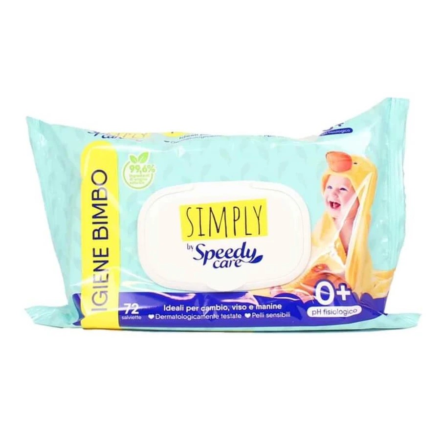 Speedy Care Simply 72 - 72 lingettes multi-usages pour bébés, douces pour les peaux sensibles