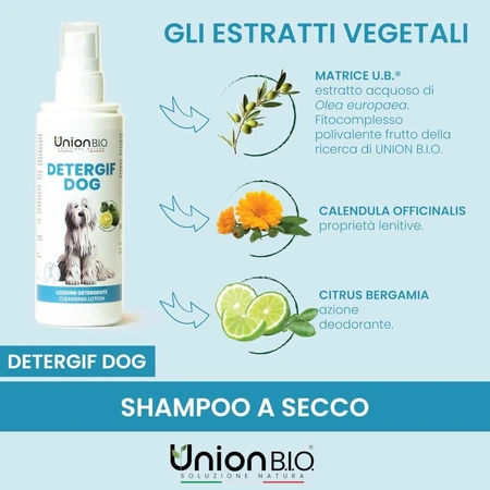 Union Bio Detergif Dog - Droogshampoo voor honden die niet hoeft te worden uitgespoeld, 500 ml