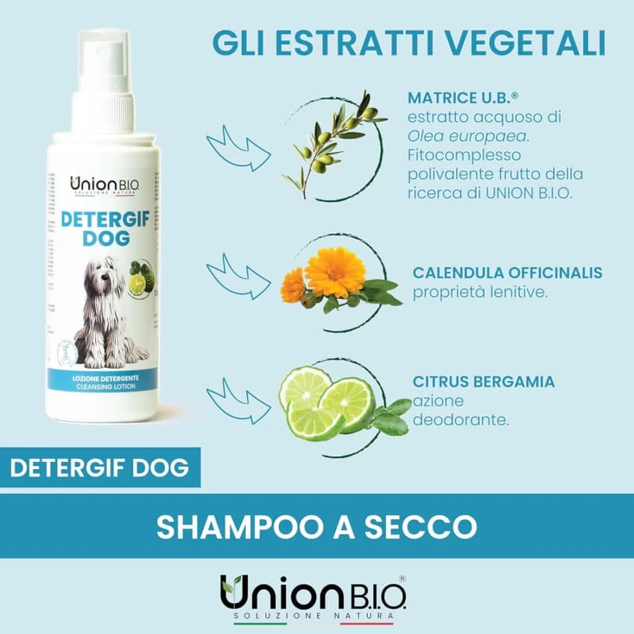 Union Bio Detergif Dog - Droogshampoo voor honden die niet hoeft te worden uitgespoeld, 500 ml