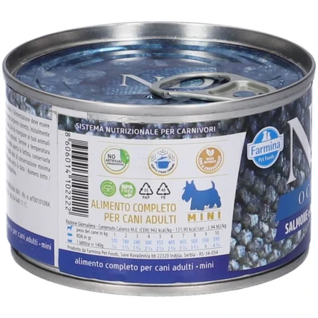 Farmina N&amp;d Ocean Adult Mini Salmón y Bacalao - Alimento completo para perros adultos de raza pequeña, 140 g