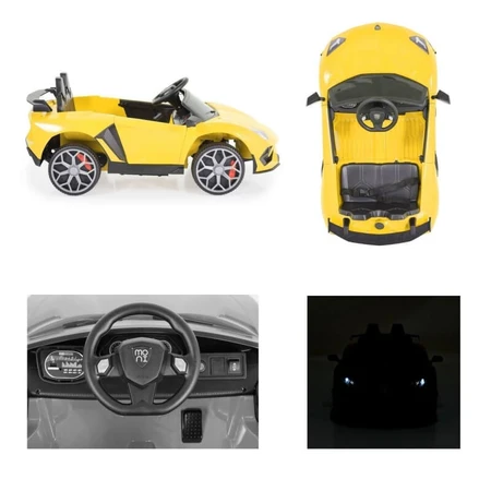 Moni Trade Bo Chiara - Voiture électrique jaune 12 V avec télécommande