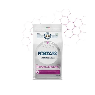 Forza10 Active vet diet hipoalergenic cu pește – hrană completă pentru pisici adulte cu dermatoză, 400 g