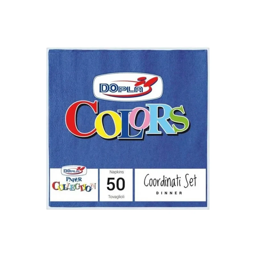 Dopla Colors – 50 bunte Servietten, 33 x 33 cm – blau