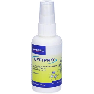 Virbac Effipro - Spray antiparasitario con fipronil para perros y gatos, 100 ml