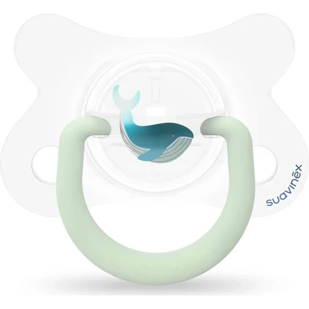 Suavinex Night &amp; Day Whale - 2 siliconenfopspenen voor baby’s van 4 tot 18 maanden