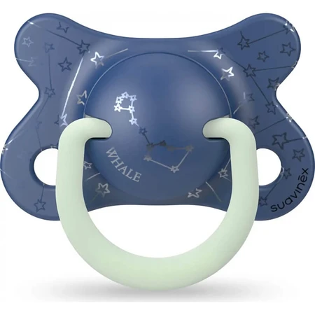 Suavinex Night &amp; Day Whale - 2 siliconenfopspenen voor baby’s van 4 tot 18 maanden