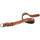 Camon Flat Collar – Gepolstertes Kalbsleder mit goldfarbenen Metallbeschlägen, 1,8 x 43 cm