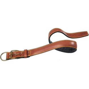 Camon Flat Collar - Cuir de veau rembourré avec finitions dorées, 1,8 x 43 cm