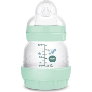 Mam Easy Start Anti-Colic - Biberón para bebés a partir de 0 meses con tetina de silicona, 130 ml, azul claro