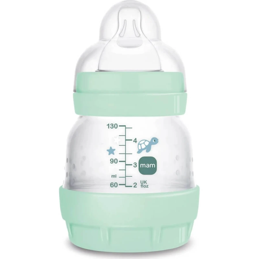 Mam Easy Start Anti-Colic - Biberón para bebés a partir de 0 meses con tetina de silicona, 130 ml, azul claro
