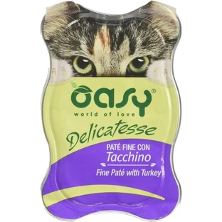 Oasy Wet delicatese pentru pisici, pateu de curcan – hrană completă pentru pisici, 85 g