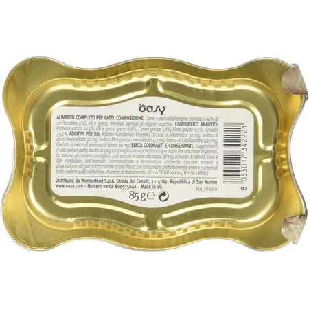 Oasy Wet delicatese pentru pisici, pateu de curcan – hrană completă pentru pisici, 85 g