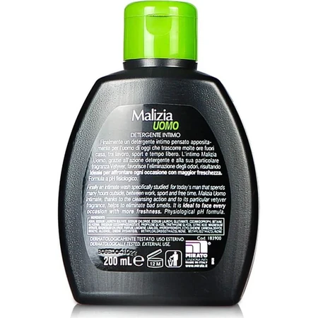 Malizia Uomo - Intimereiniger met vetivergeur, 200 ml