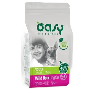 Oasy Cane adult one protein small mini cinghiale - alimento completo per cani adulti di taglia piccola 2,5 kg