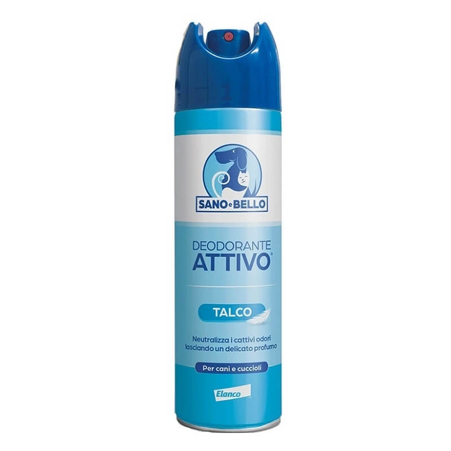 Elanco Sano e bello Talc - Déodorant neutralisant actif pour chiens et chiots, 250 ml
