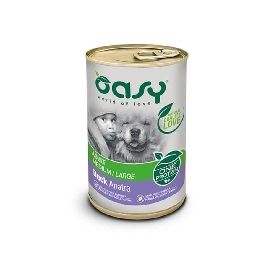 Oasy One Adult Medium/Large Duck - Natvoer voor volwassen middelgrote en grote honden, 400 g